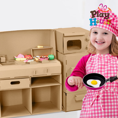 케이씨패션 [플레이하우스] 키친(주방) 색칠하는 어린이 페이퍼 종이 완구 PH-K1